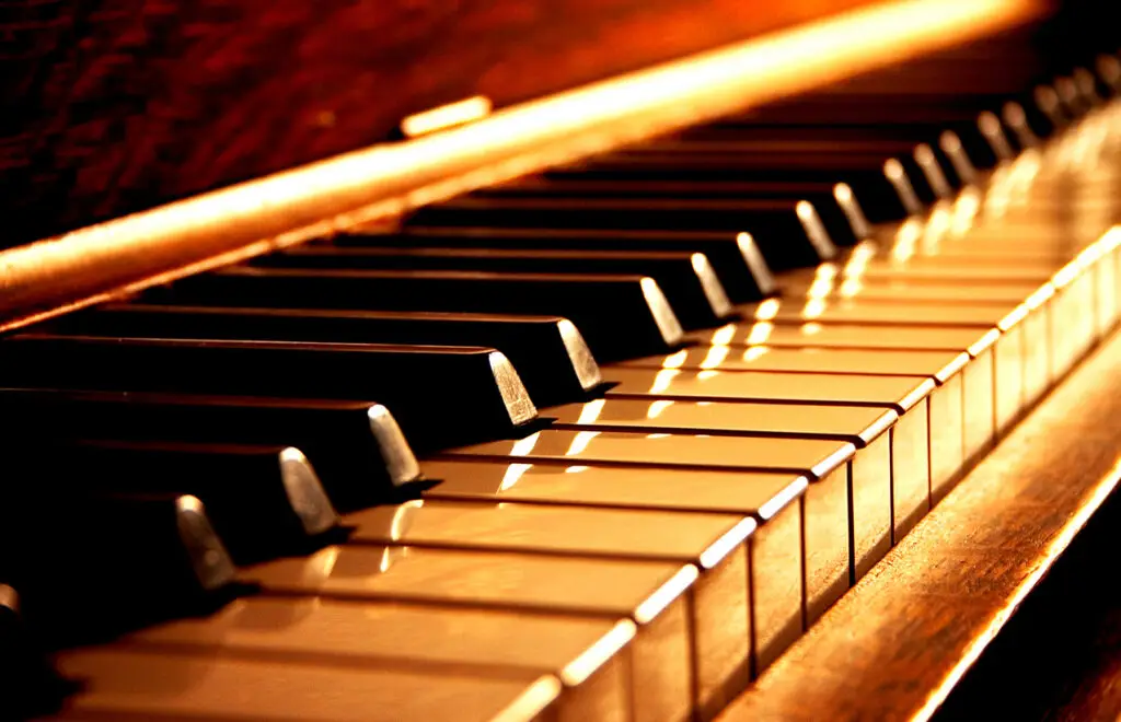 piano with ivory keys